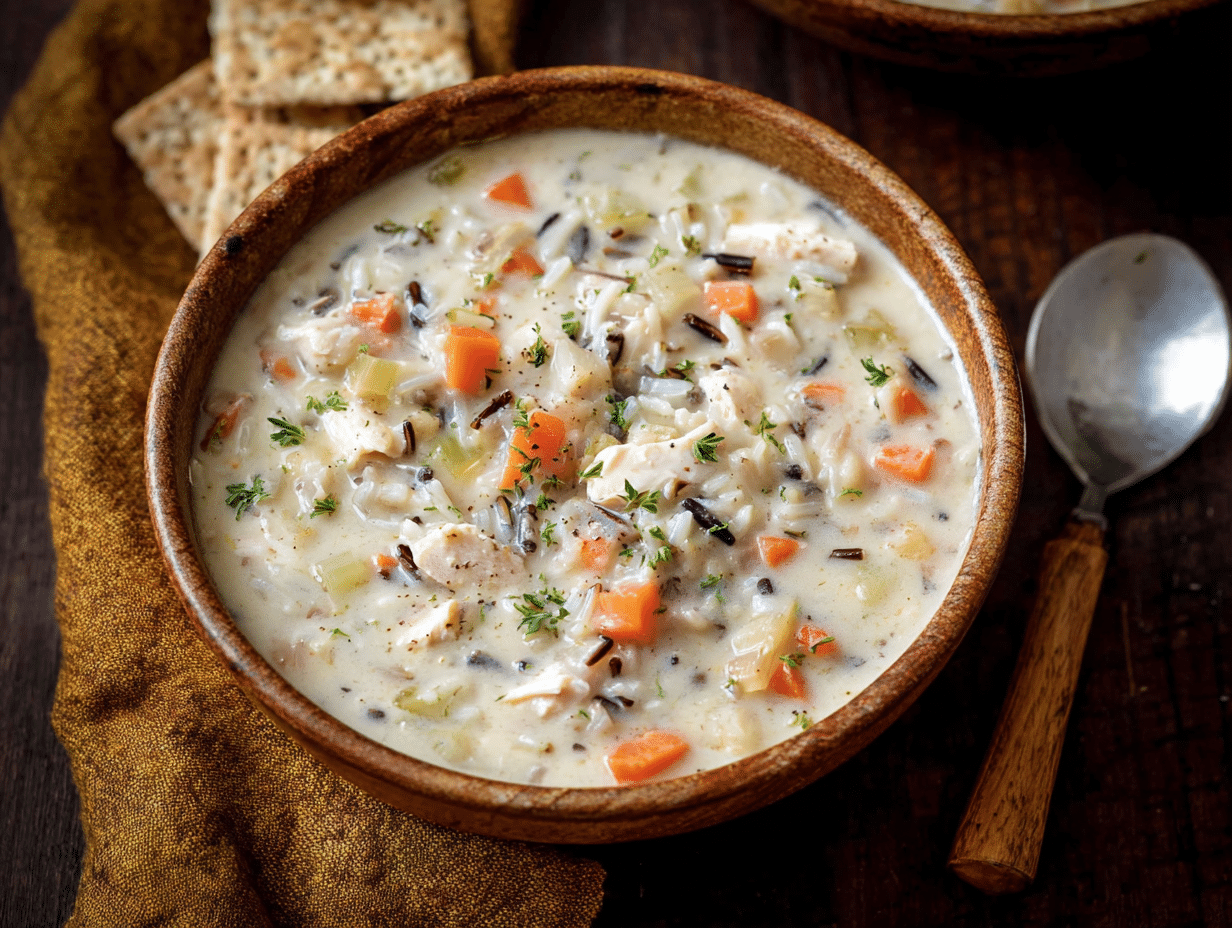 Chicken Wild Rice Soup Recipe: Ultimate Comfort in One Bowl 4 Chicken Wild Rice Soup Recipe with Creamy Broth and Fresh Herbs