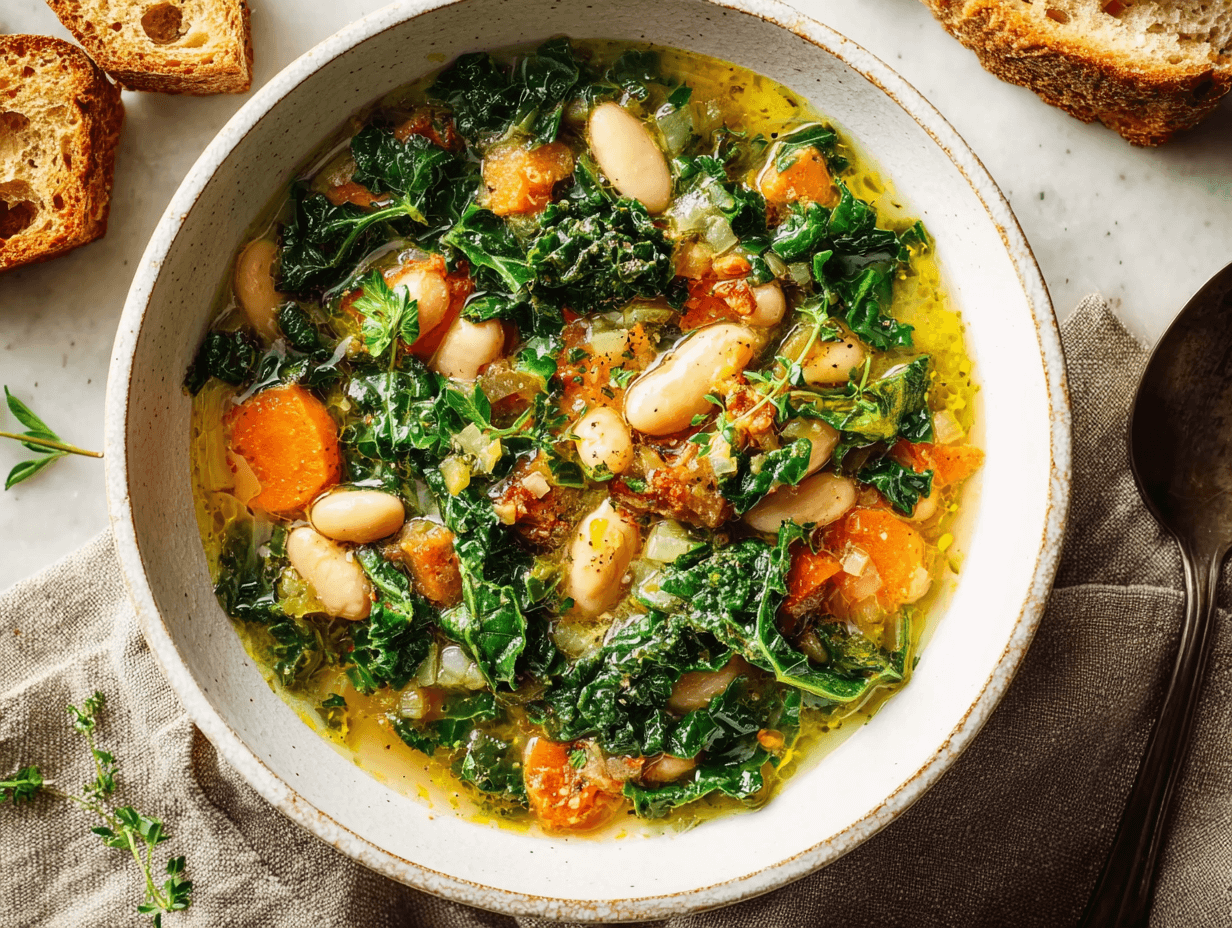 Kale Soup Recipe: Simple, Nourishing, and Delicious Comfort in a Bowl 6 Hearty kale soup recipe in rustic bowl