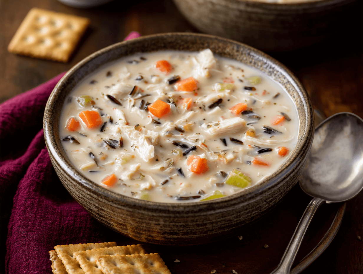 Chicken and Wild Rice Soup Recipe – 5-Star Cozy Comfort You’ll Love 17 creamy chicken and wild rice soup recipe with carrots and celery