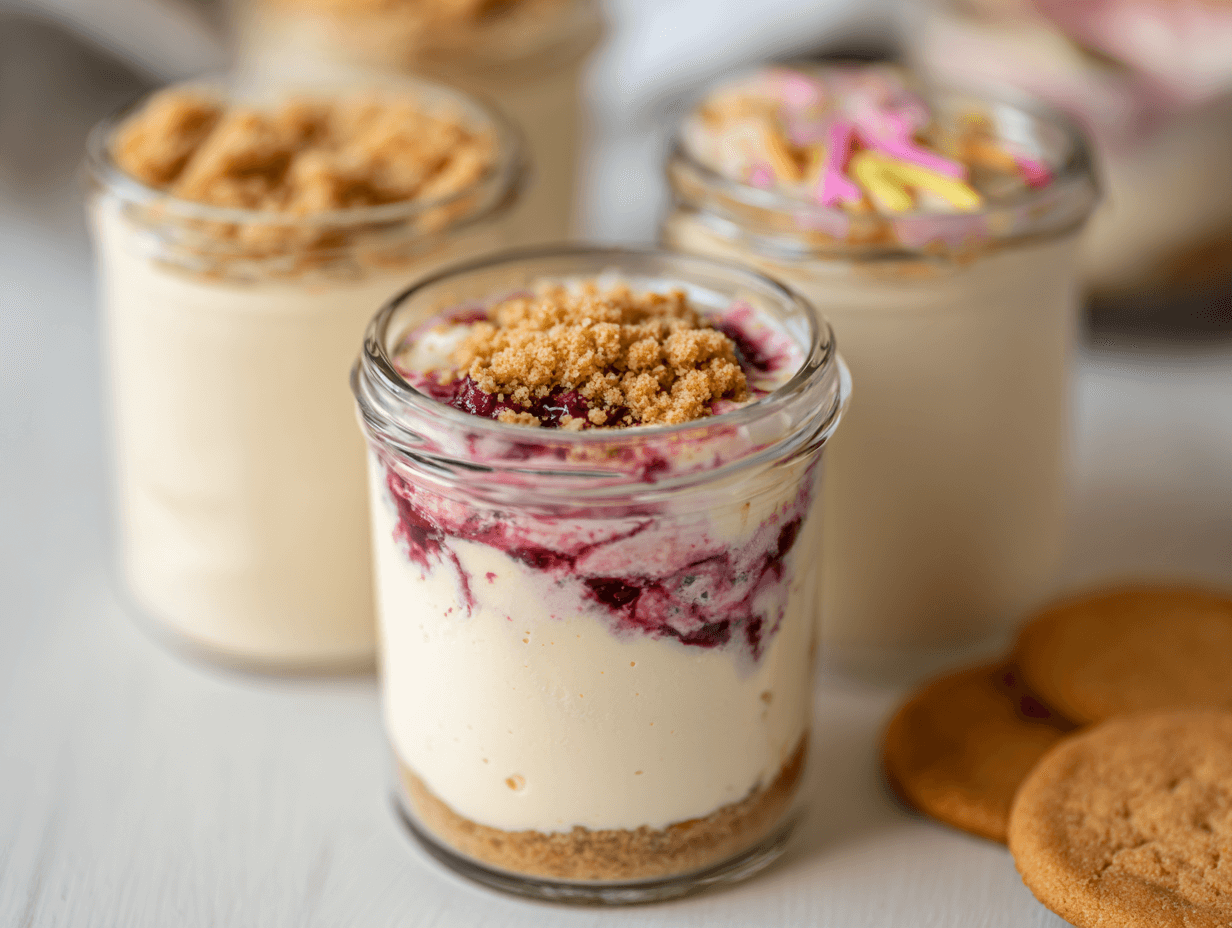 High-Protein Japanese Yogurt Cheesecake You Need to Try 5 high-protein Japanese yogurt cheesecake in glass jars