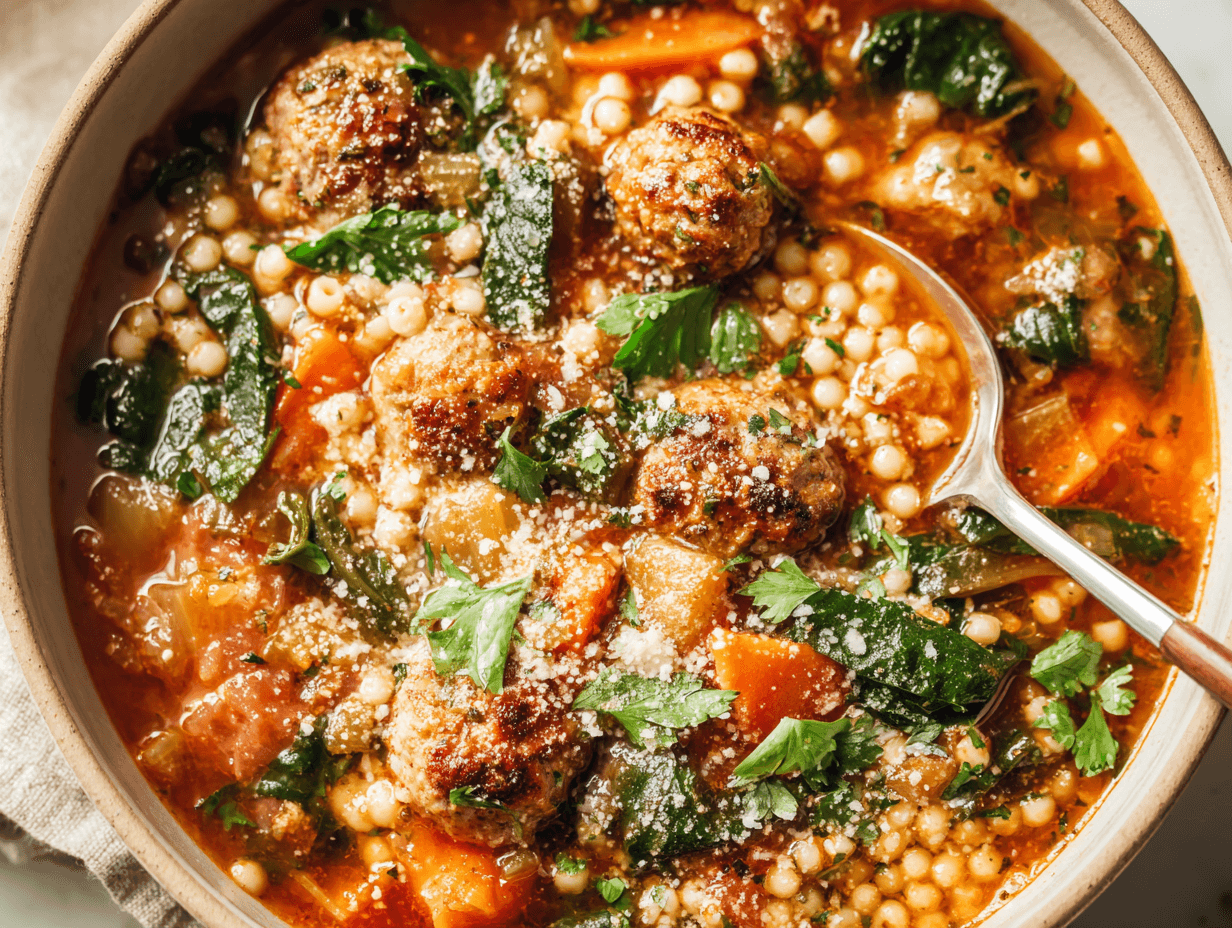Southwestern Wedding Soup | 5-Step Cozy & Flavorful Recipe You’ll Love 6 Southwestern Wedding Soup with meatballs and spinach