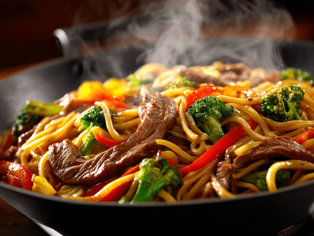 Beef Veggie Stir Fry Noodles That Beat Takeout Every Time 4 beef veggie stir fry noodles in wok with vegetables