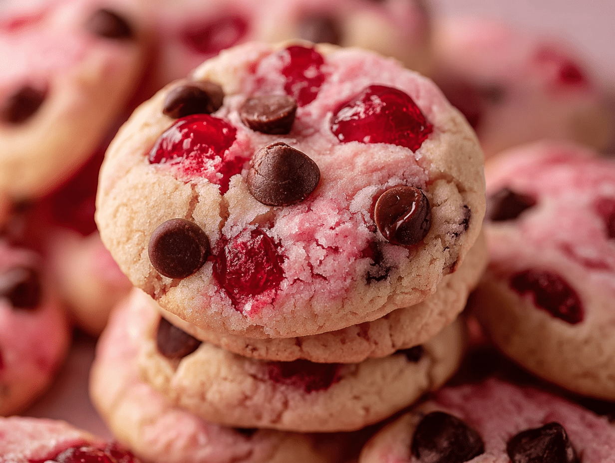 Cherry Cookies Recipe That’s Soft, Buttery, and Easy to Make 1 Cherry cookies recipe with maraschino cherries and chocolate chips