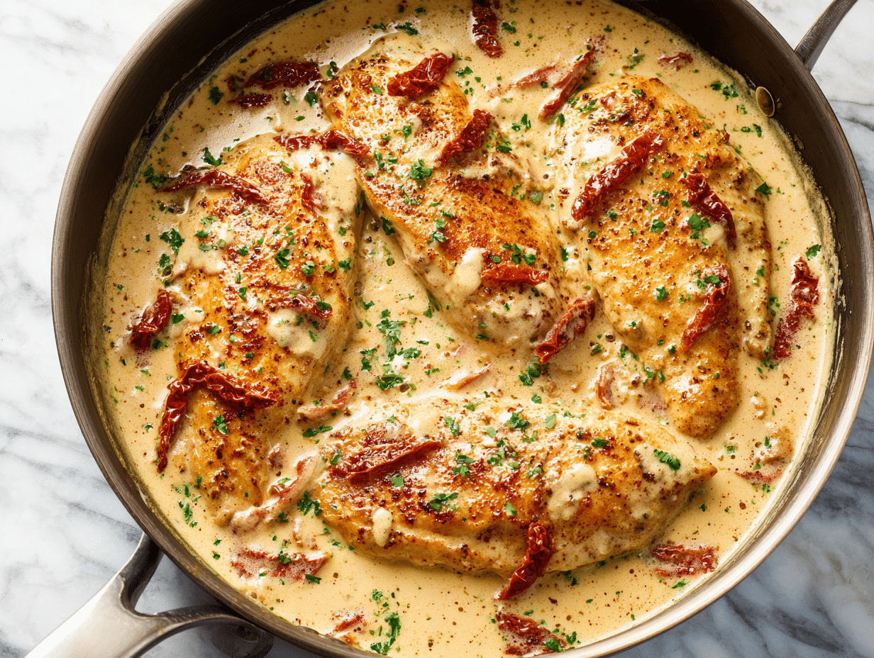 Creamy Cajun Chicken That Feels Special and Easy in 30 Minutes 4 Creamy Cajun chicken in a skillet with parmesan cream sauce