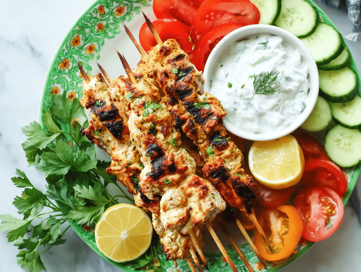 Greek Yogurt Marinated Chicken Skewers: Ultimate 5 Juicy Wins 5 Greek Yogurt Marinated Chicken Skewers with tzatziki, cucumbers, and tomatoes
