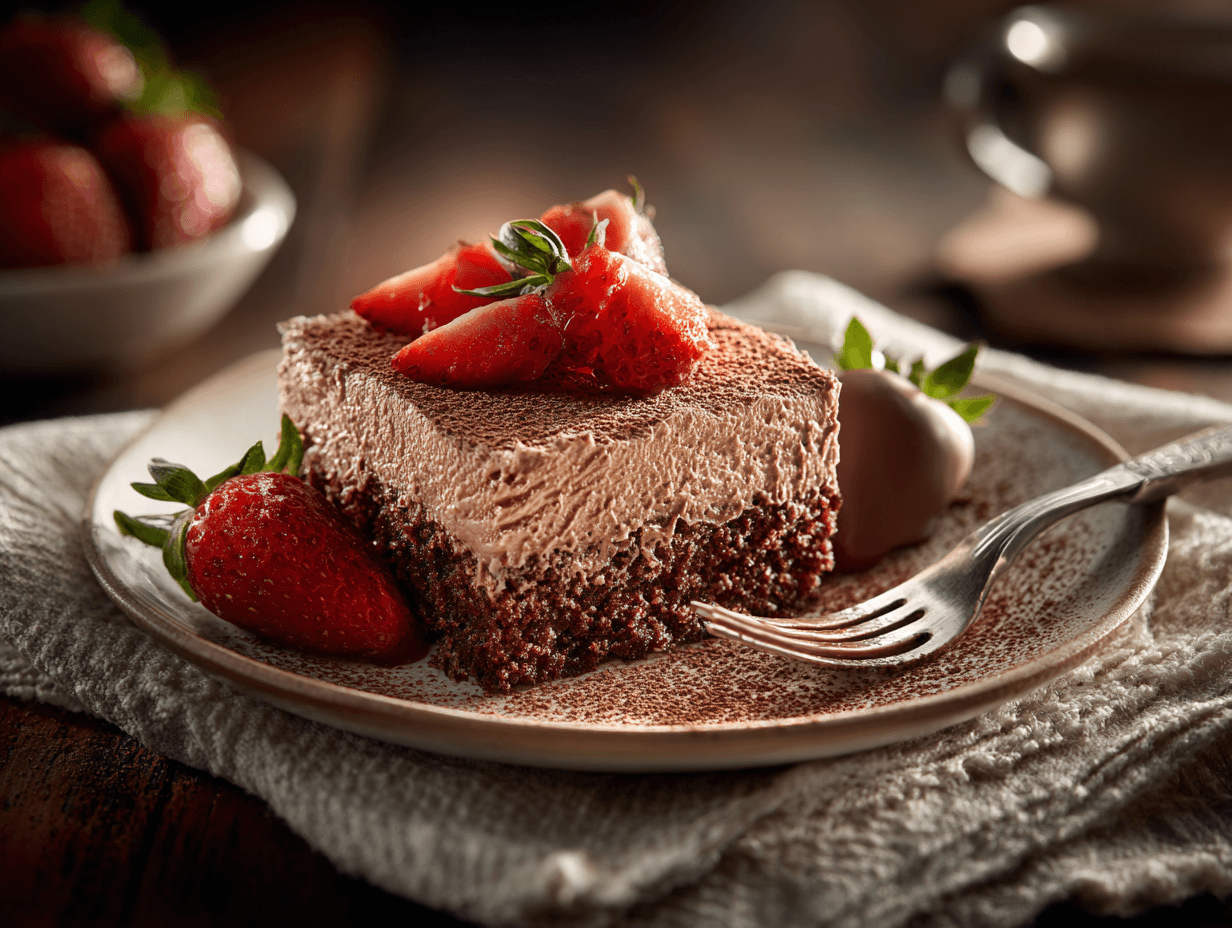 Tres Leche Chocolate Cake Recipe That Tastes Like Chocolate All the Way Through 4 serving slice of tres leche chocolate cake recipe with cocoa dust