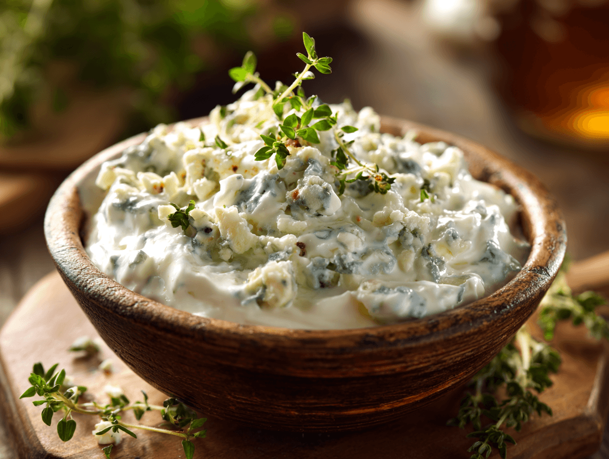 Best Creamy Blue Cheese Dressing (Easy Homemade) 4 best creamy blue cheese dressing in bowl