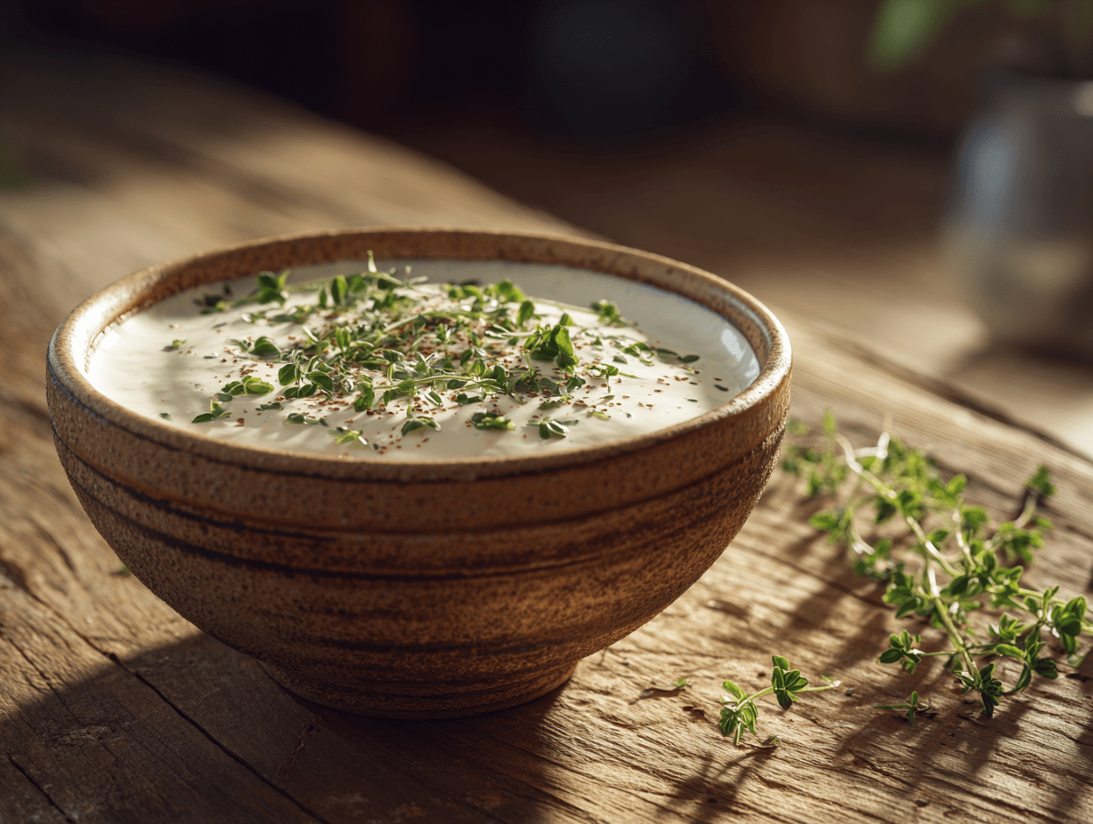 Ranch Dressing From Scratch – Easy Creamy Recipe 4 ranch dressing from scratch in bowl with fresh herbs