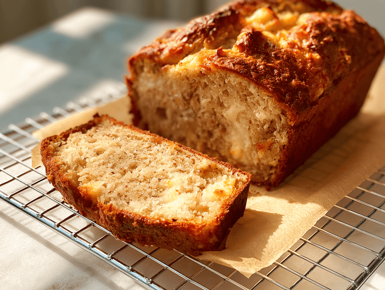 Cottage Cheese Banana Bread: Easy Moist Protein Loaf 4 Cottage cheese banana bread sliced open with moist crumb